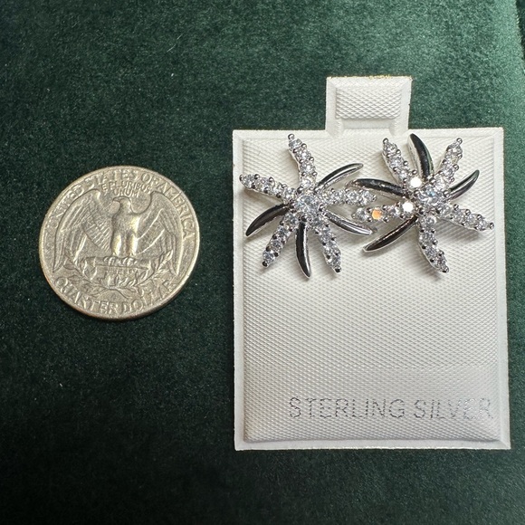Sterling Silver Starfish Earrings - Picture 3 of 5
